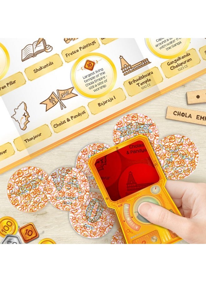 Imagimake Mapology History Quest - India |Historical Board Game |Explore 8 ERAS of Indian History with Discovery Lenses, Artefact Tokens, Ancient Dice |Educational Toy |Birthday Gift for Girls & Boys