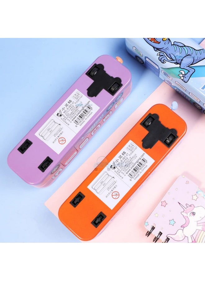 FunBlast Pencil Box for Kids, Metal Pencil Box with Moving Tyres, Truck Geometry Box, Pen & Pencil Case for Kids, Stationery Organizer, Birthday Return Gift for Kids (Multicolor)