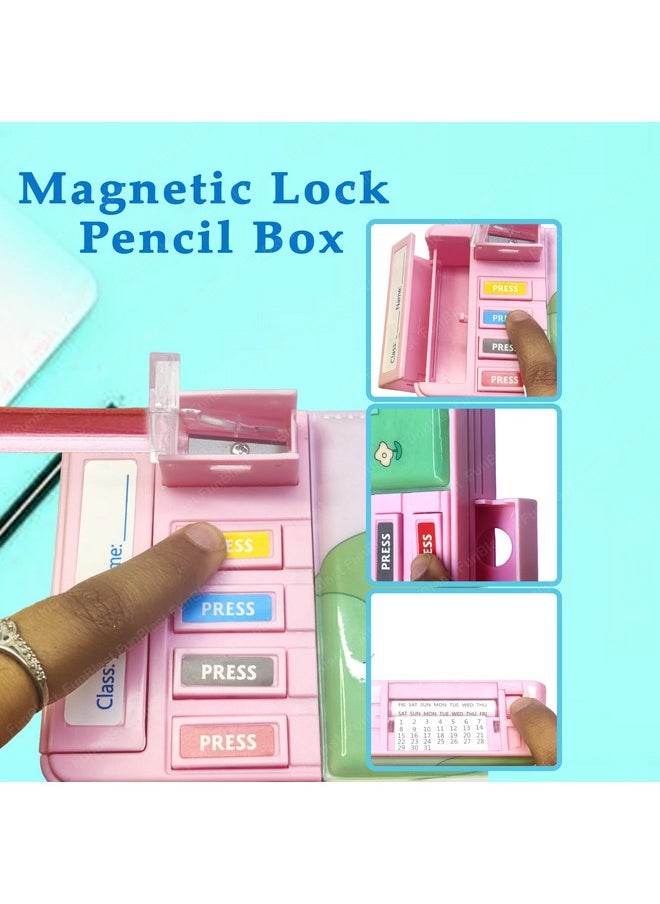 FunBlast Magnetic Cartoon Pencil Case, Multifunction Pen & Pencil Box, Stationery Organizer Box Birthday Return Gift For Kids Girls, (Multicolor, Plastic)
