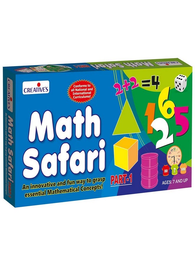 Creative's Math Safari | Fun & Challenging Board Game | Shapes & Patterns, Numbers, Addition & Subtraction, Measurement & Time | Math Practice for kids | Learning & Educational Board Game |Ages 7 & Up