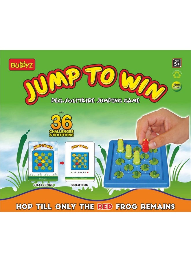 SMART PICKS Jump to Win Game, Peg-Solitaire Jumping Game for Kids with 36 Challenges and Solutions