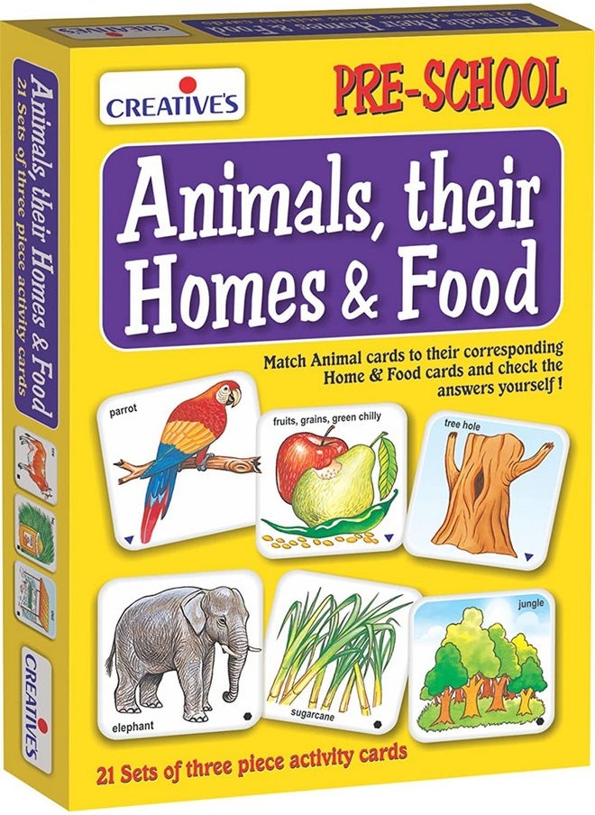 Creative's Animals, Their Homes & Food | Learn About Animals | Animals Card Game |Educational Games for Kids 3 & Up|Preschool| Learning Games for Preschool Kids| Ages-3 & UP