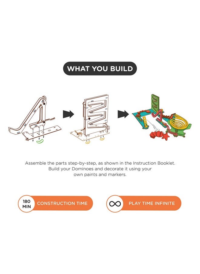 Smartivity Chain Reaction Colliding Dominoes STEM Educational DIY Fun Toys, Educational & Construction based Activity Game for Kids 8 to 14, Gifts for Boys & Girls, Made in India, Multicolour