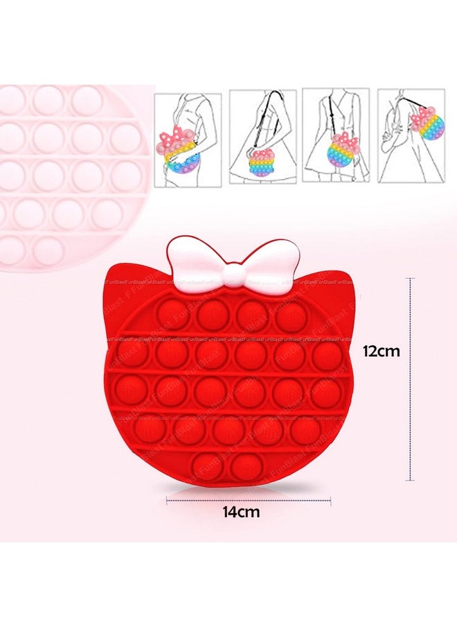 FunBlast Pop It Sling Bag - Pop It Cross Body Bag for Kids, Pop It Purse for Girls, Birthday Gift for Girls, Toys for Girls, Pop It Game, Pouch for Girls, Toys for Girls (Red)