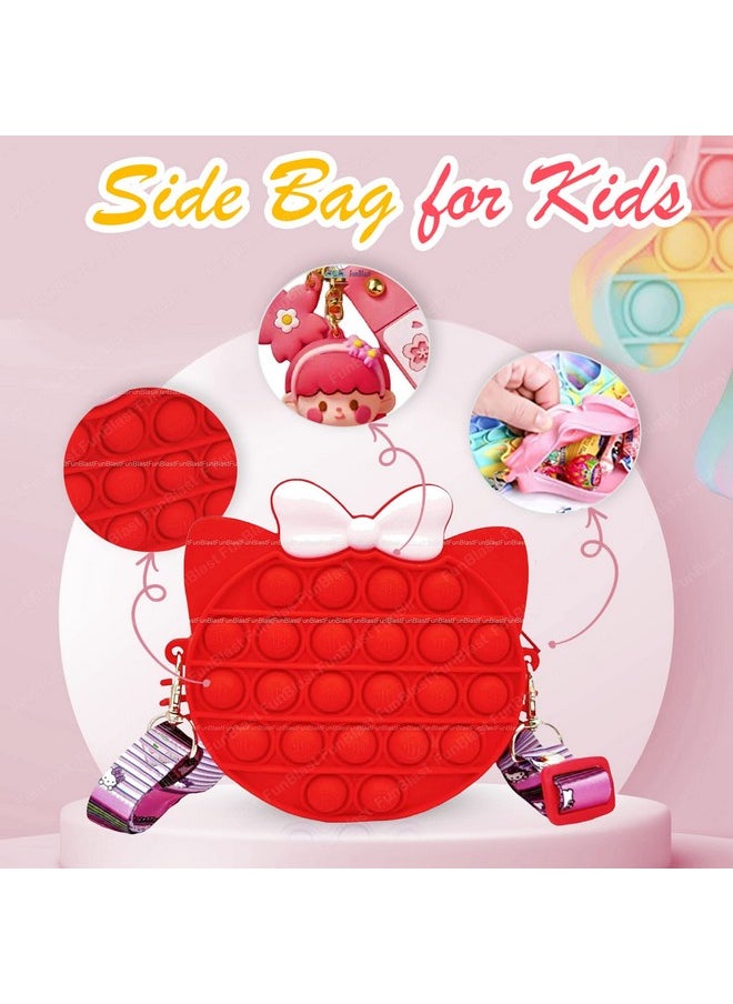FunBlast Pop It Sling Bag - Pop It Cross Body Bag for Kids, Pop It Purse for Girls, Birthday Gift for Girls, Toys for Girls, Pop It Game, Pouch for Girls, Toys for Girls (Red)