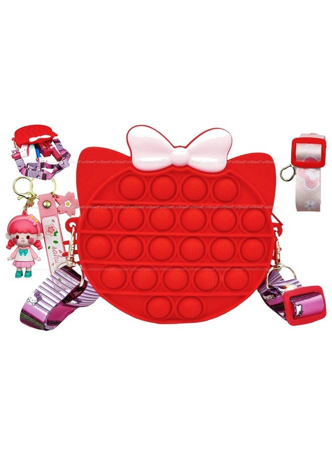 FunBlast Pop It Sling Bag - Pop It Cross Body Bag for Kids, Pop It Purse for Girls, Birthday Gift for Girls, Toys for Girls, Pop It Game, Pouch for Girls, Toys for Girls (Red)