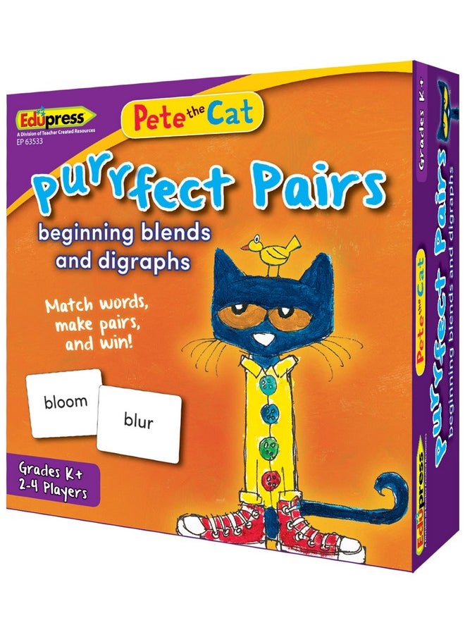 Edupress Pete The Cat Purrfect Pairs Game:Beginning Blends & Digraghs (EP-3533)