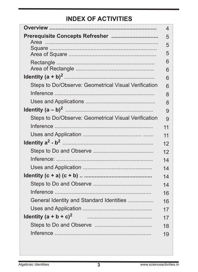 Kutuhal Algebraic Identities and Its Geometrical Proof Puzzle and Board Game Innovative Math Made Easy Series Educational School Project DIY Kit