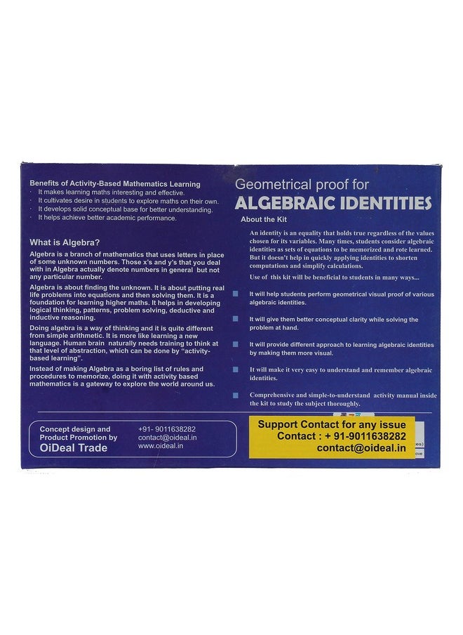 Kutuhal Algebraic Identities and Its Geometrical Proof Puzzle and Board Game Innovative Math Made Easy Series Educational School Project DIY Kit