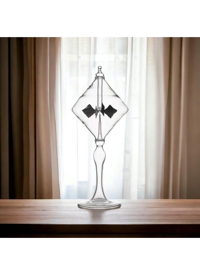 DORAMI Spaceship Solar Power Radiometer Sun Light Energy Spinning Vanes Glass Windmill Gift Home Desk Decoration