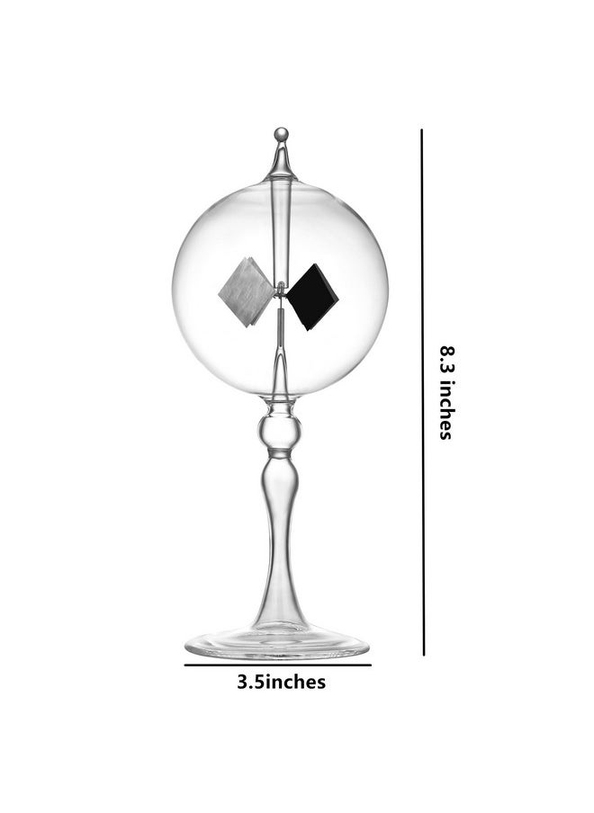 DORAMI Large Transparent Solar Power Crookes Radiometer Sun Light Energy Spinning Vanes Windmill Gift Home