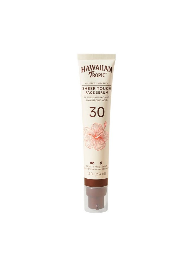 Hawaiian Tropic Sheer Touch Face Serum SPF 30, 1.4oz | Hyaluronic Acid Hydrating Serum For Women and Men | Travel Sunscreen