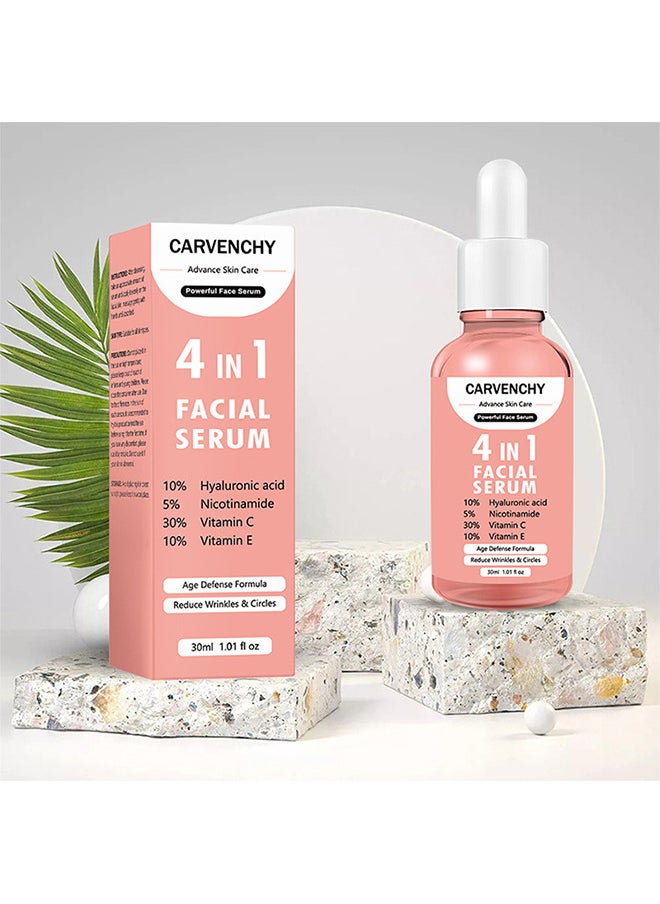 4 in 1 Face Serum Multi-Purpose Repair, Rightening Anti Aging Facial Serum For Dark Spots, Fine Lines And Wrinkles, Brightening And Firming Facial Serum 30ML