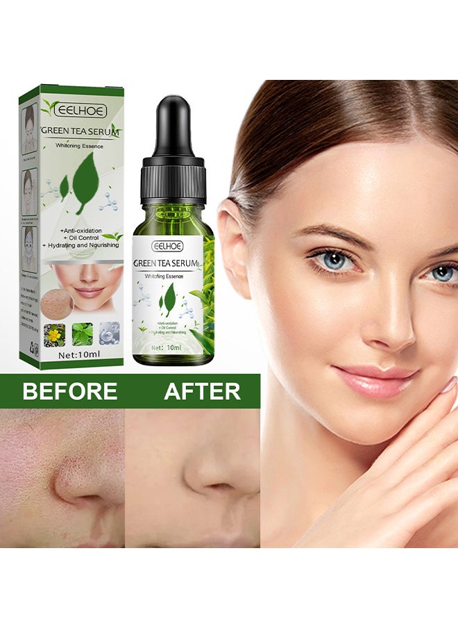 Green Tea Serum With High Quality, Green Tea Pore Shrinking Rejuvenates The Skin Moisturizing And Moisturizing Gently Shrinks And Refines Pores Hydrating Face Organic 10ML