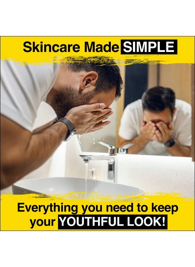 Lumin - Complete Set Men's skincare Routine includes: Charcoal Face Wash, Charcoal Scrub, Face Moisturizer, Wrinkle Serum, Recovery Oil & Dark Circle Defense Balm
