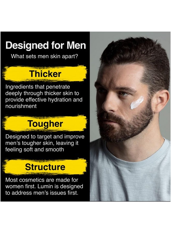 Lumin - Complete Set Men's skincare Routine includes: Charcoal Face Wash, Charcoal Scrub, Face Moisturizer, Wrinkle Serum, Recovery Oil & Dark Circle Defense Balm