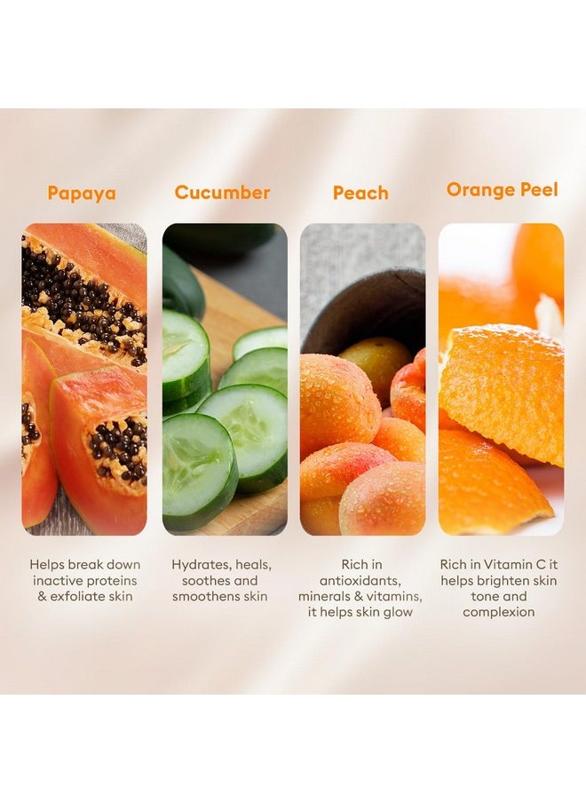 VLCC Papaya Fruit Facial Kit - Multi Use | Salon Like Facial in Just 6-Steps | Includes Cleanser, Scrub, Cream, Face Pack, Moisturizing Gels & a Rose Water Toner | 14.11 Oz (300g+100ml)