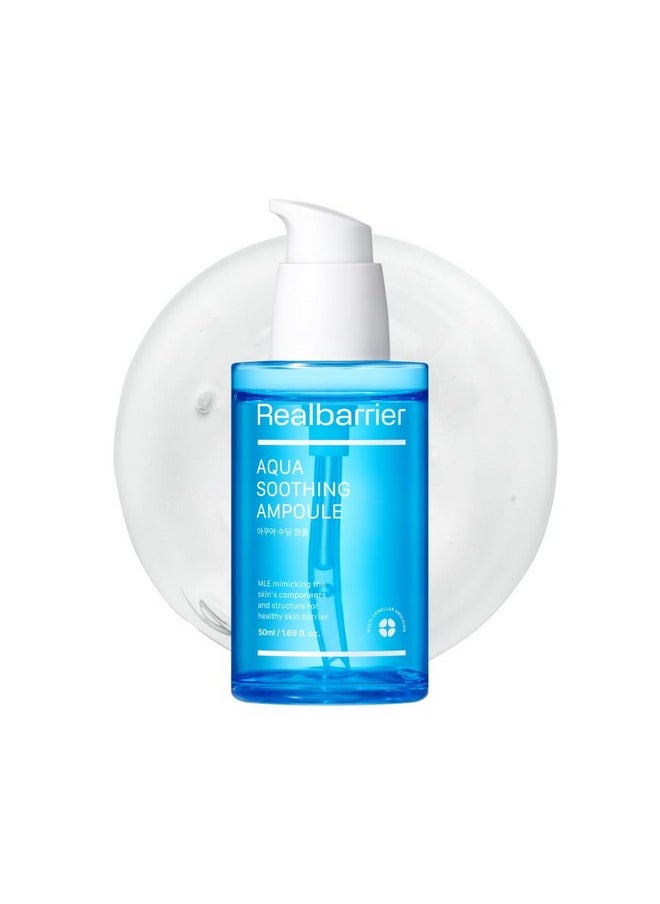 Real Barrier Aqua Soothing Ampoule 1.69 Fl Oz, Cooling Soothing Moisturizing Facial Serum for Sensitive Dry Skin, Hyaluronic acid Ceramide Hydrating Face Moisturizer for Dewy Skin, Korean Skin Care