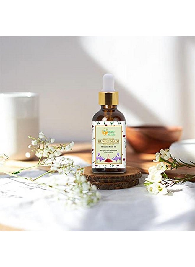 Herbs Botanica Kumkumadi Oil Pure Ayurveda Face Oil with Saffron, Serum Face Moisturizer 26 Herbs 30 Ml