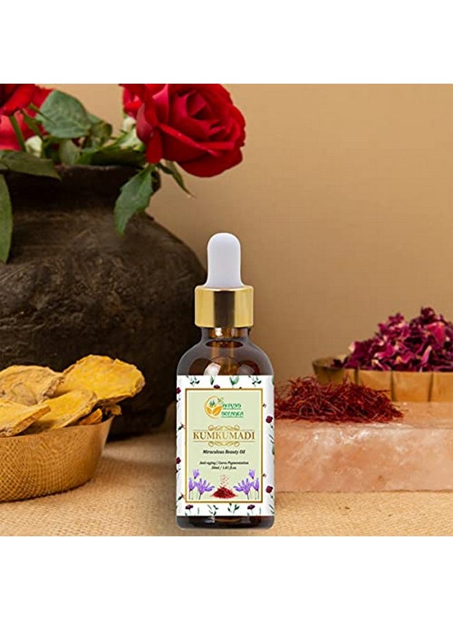 Herbs Botanica Kumkumadi Oil Pure Ayurveda Face Oil with Saffron, Serum Face Moisturizer 26 Herbs 30 Ml