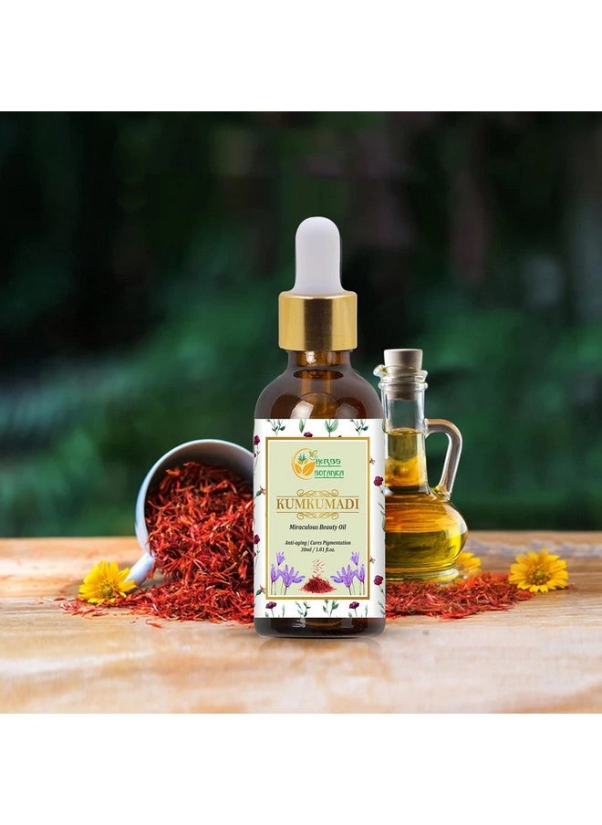 Herbs Botanica Kumkumadi Oil Pure Ayurveda Face Oil with Saffron, Serum Face Moisturizer 26 Herbs 30 Ml