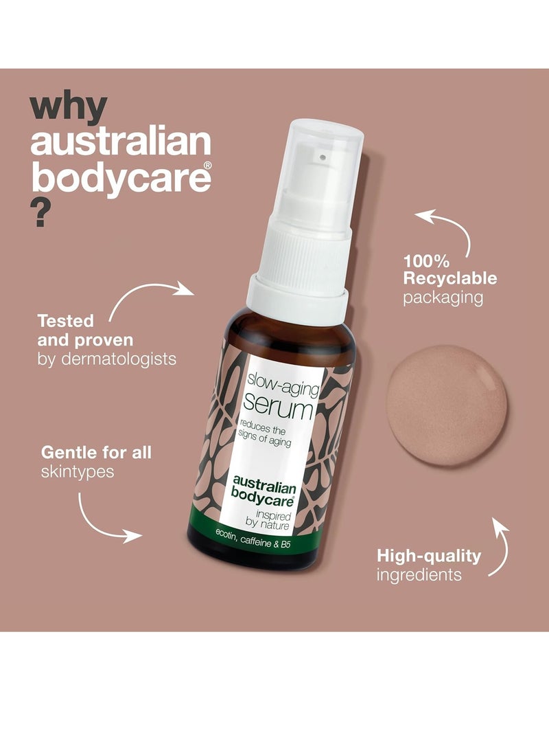 Slow aging Serum Reduces wrinkles and hydrates mature skin 50+ with Provitamin B5 caffeine and hyaluronic acid