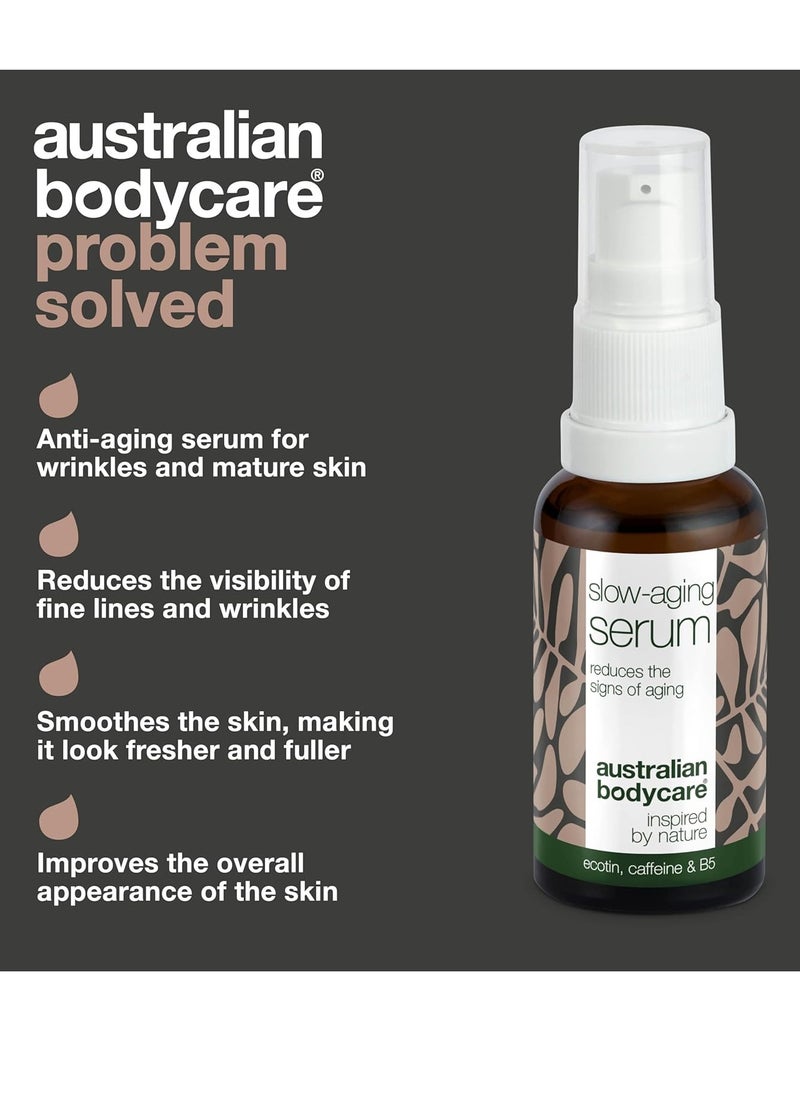 Slow aging Serum Reduces wrinkles and hydrates mature skin 50+ with Provitamin B5 caffeine and hyaluronic acid