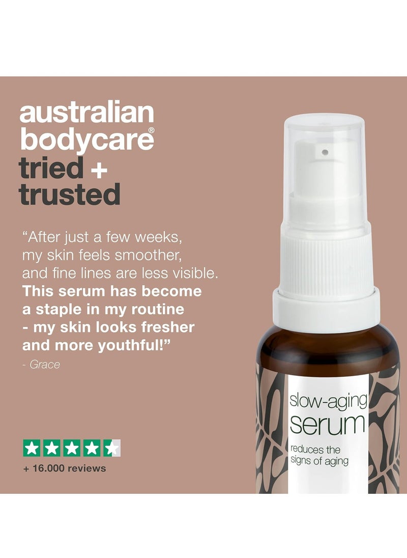 Slow aging Serum Reduces wrinkles and hydrates mature skin 50+ with Provitamin B5 caffeine and hyaluronic acid