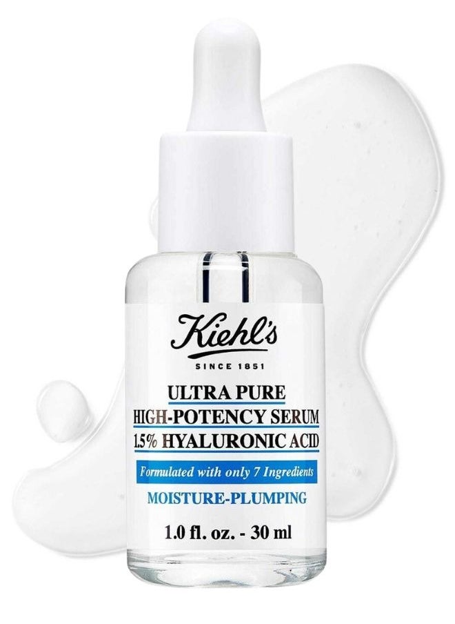 Kiehl’s Ultra Pure High-Potency 1.5% Hyaluronic Acid Serum – Deep Hydration & Skin Plumping Face Serum for All Skin Types – Fragrance-Free – 30ml