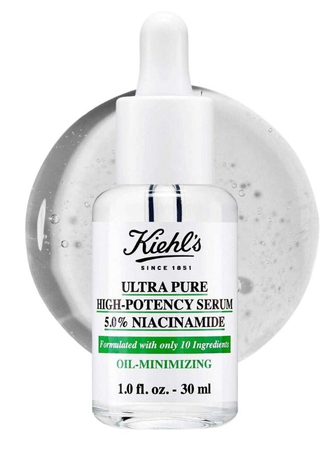 Kiehl’s Ultra Pure High-Potency 5.0% Niacinamide Serum – Oil-Reducing & Pore-Minimizing Facial Serum for All Skin Types – 30ml