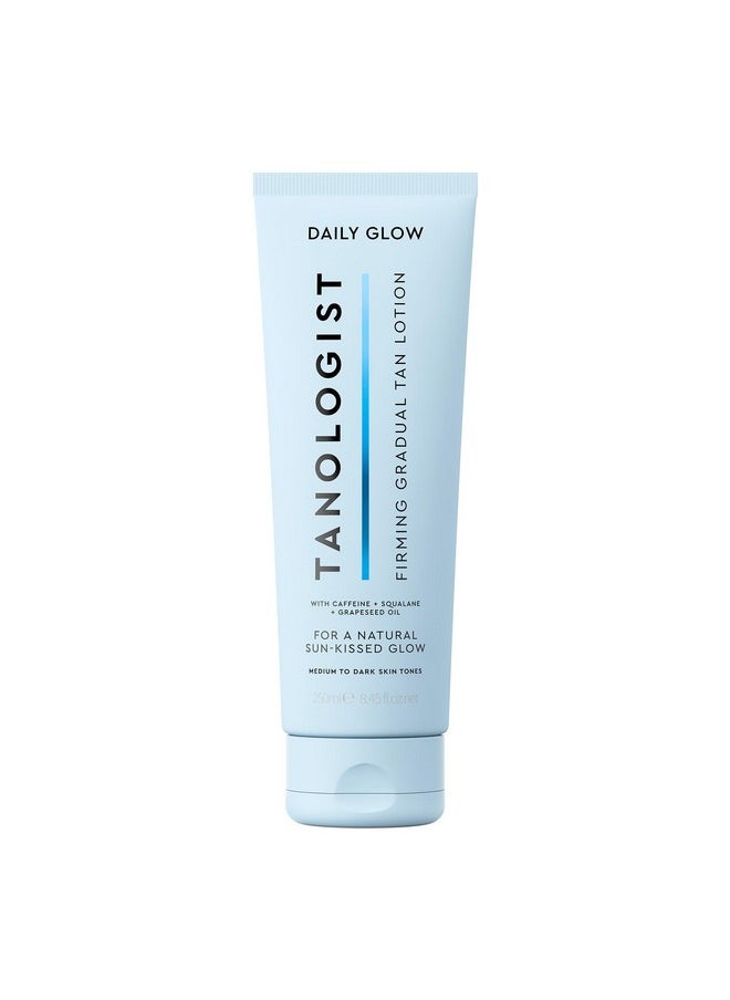 Tanologist Firming Daily Glow - Medium/Dark - Toning & Firming Gradual Tan Lotion - Natural, Sun Kissed Glow - Daily Tanning Lotion with Caffeine, Squalane & Grapeseed Oil - 8.45 fl oz