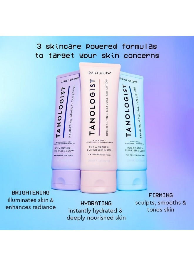 Tanologist Firming Daily Glow - Medium/Dark - Toning & Firming Gradual Tan Lotion - Natural, Sun Kissed Glow - Daily Tanning Lotion with Caffeine, Squalane & Grapeseed Oil - 8.45 fl oz
