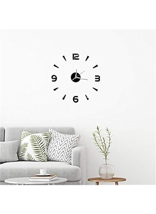 Large 3D DIY Wall Clock,Modern Frameless DIY Wall Clock, Wall Clock Decor Sticker DIY Clock kit for Home Living Room Bedroom Office Wall Decorations,Frameless DIY Wall Clock
