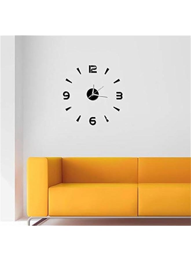 Large 3D DIY Wall Clock,Modern Frameless DIY Wall Clock, Wall Clock Decor Sticker DIY Clock kit for Home Living Room Bedroom Office Wall Decorations,Frameless DIY Wall Clock