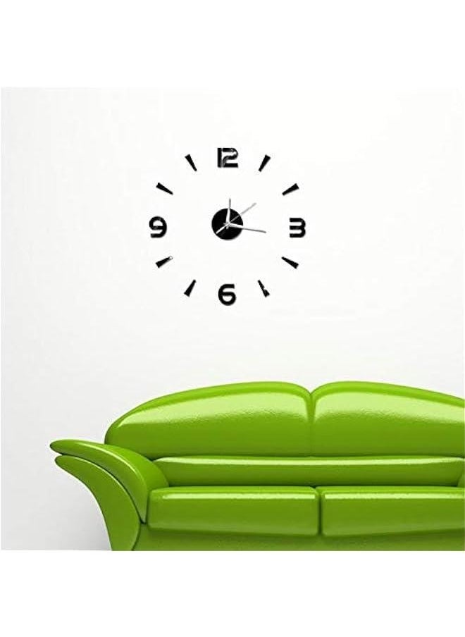 Large 3D DIY Wall Clock,Modern Frameless DIY Wall Clock, Wall Clock Decor Sticker DIY Clock kit for Home Living Room Bedroom Office Wall Decorations,Frameless DIY Wall Clock