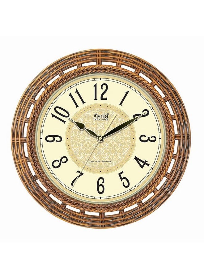 Ajanta Plastic Quartz Real Sweep Movement Analog Wall Clock for Home (Ivory, 16 Inch)