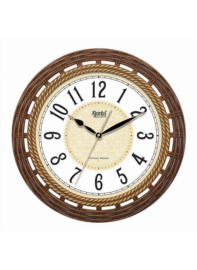 Ajanta Plastic Quartz Real Sweep Movement Analog Wall Clock for Home (Ivory, 16 Inch)