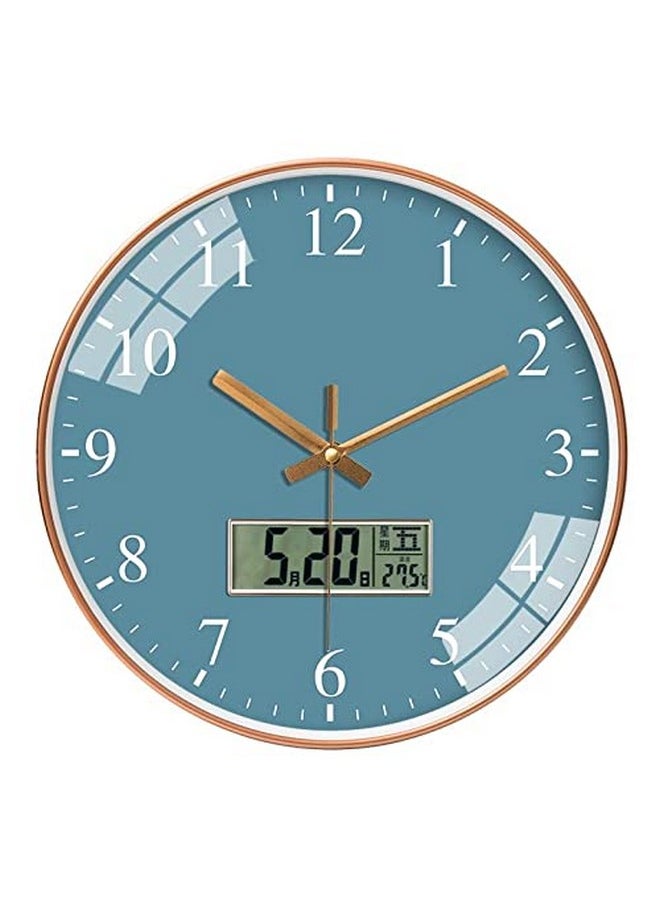 STAR WORK Quartz 12 Inches Premium Wall Clock for Home Stylish Latest Modern Design | Non Ticking Silent Wall Clock - Zero Sound & Disturbance Analog Clock (Blue Digital)