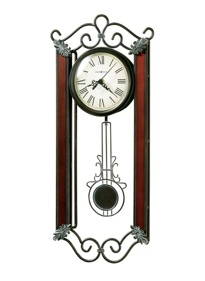Howard Miller Springdale II Wall Clocks - 21 in Analog Display Antique Style Pendulum Gray Windsor Wood Clocks with Convex Crystal Glass Quartz Movement Perfect for Bedroom Home Decor and Office