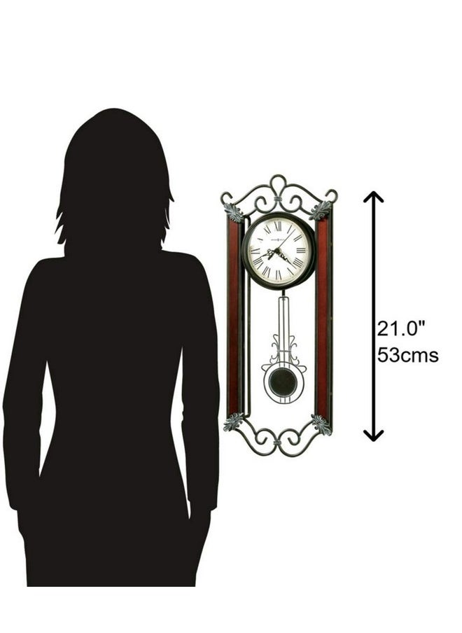 Howard Miller Springdale II Wall Clocks - 21 in Analog Display Antique Style Pendulum Gray Windsor Wood Clocks with Convex Crystal Glass Quartz Movement Perfect for Bedroom Home Decor and Office