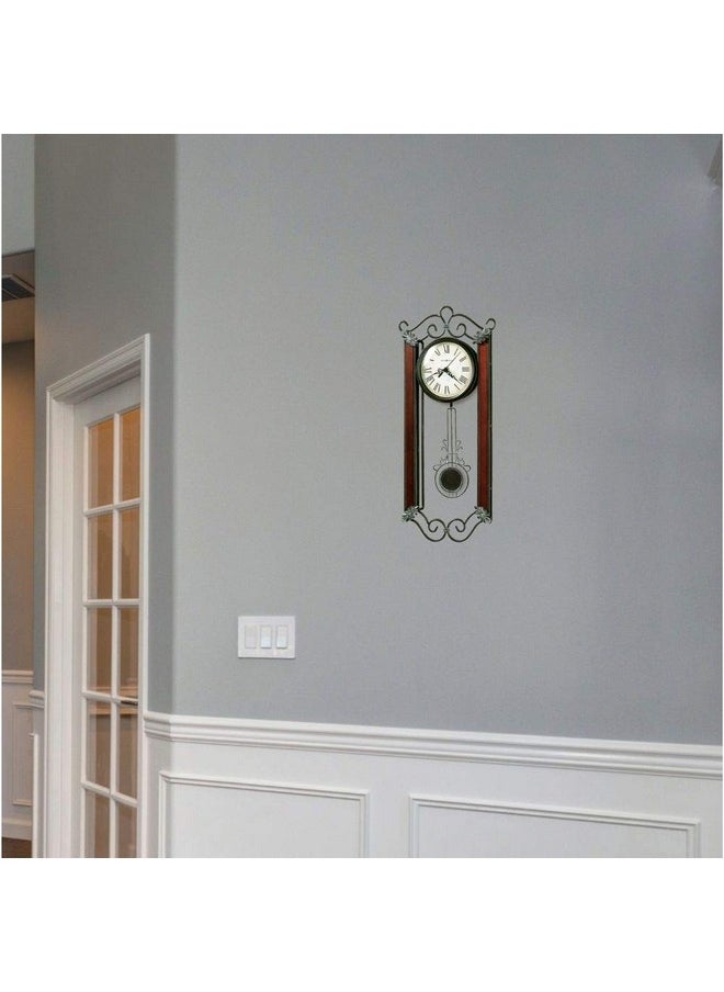 Howard Miller Springdale II Wall Clocks - 21 in Analog Display Antique Style Pendulum Gray Windsor Wood Clocks with Convex Crystal Glass Quartz Movement Perfect for Bedroom Home Decor and Office