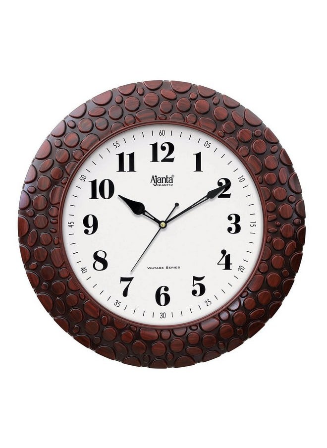 Ajanta Plastic Wall Analogue Clock 14 Inches Vintage Sweep Wall Clock(No TIK TIK), Brown