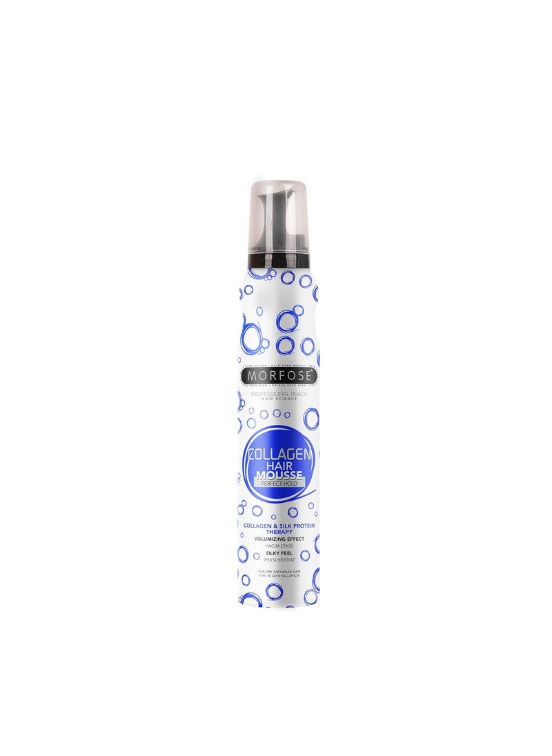 Morfose Collagen & Silk Protein Hair Mousse for Women - Volumizing Mousse for Hair Styling with Silky Feel and Grip Strength, Achieve Voluminous Hair with Protein Therapy (6.76 Fl oz, Collagen)