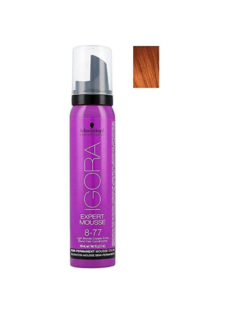 Schwarzkopf Professional Igora Expert Mousse, 8-77, Light Blonde Copper Extra, 3.2 Ounce