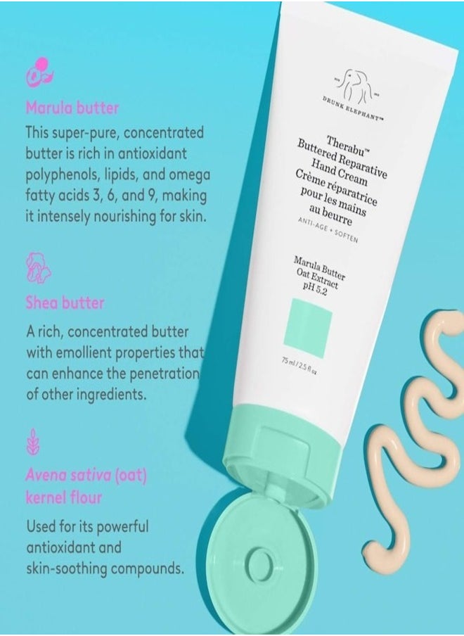 Drunk Elephant Therabu Butter Hand Repair Cream 75ml – Ultra-Nourishing & Fast-Absorbing