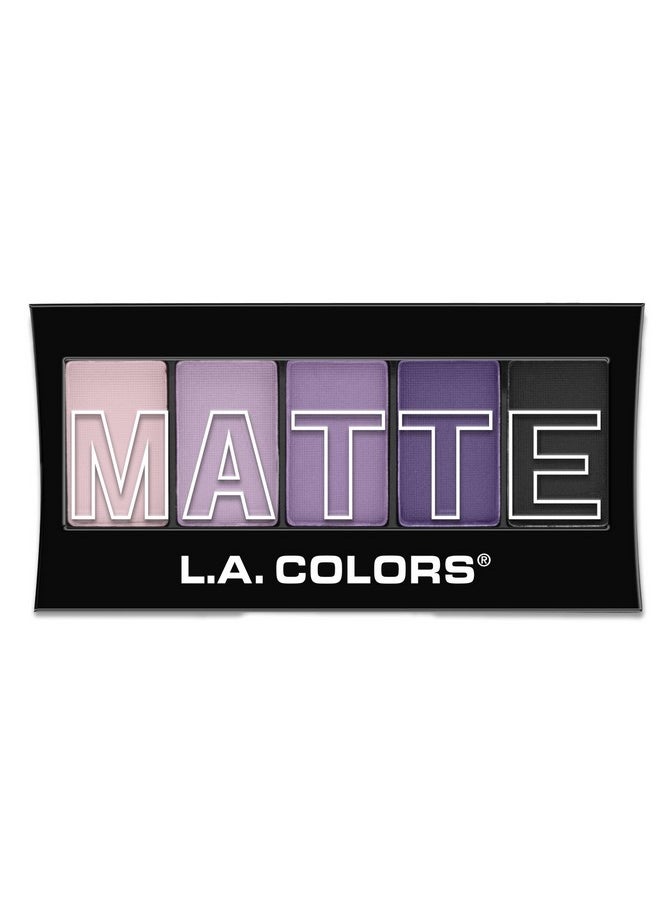 L.A. COLORS 5 Color Matte Eyeshadow Palette, Purple Cashmere CEM473