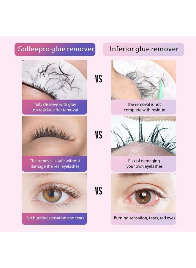 Lash Remover for Lash Extensions, Eyelash Extensions Remover 15g 60S Fast Dissolve Remove Eyelash Extensions No Damage to Natural Lash Dissolve Lash Extension Glue Eyelash Adhesive Remover (Peach)