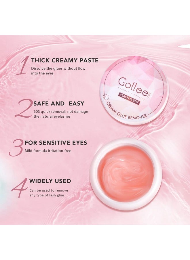 Lash Remover for Lash Extensions, Eyelash Extensions Remover 15g 60S Fast Dissolve Remove Eyelash Extensions No Damage to Natural Lash Dissolve Lash Extension Glue Eyelash Adhesive Remover (Peach)
