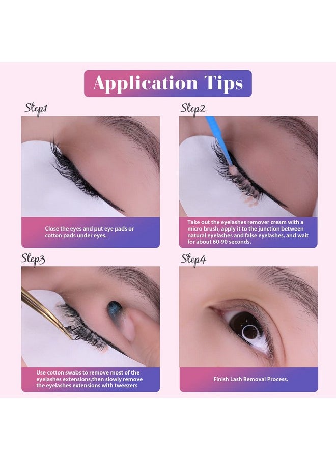 Lash Remover for Lash Extensions, Eyelash Extensions Remover 15g 60S Fast Dissolve Remove Eyelash Extensions No Damage to Natural Lash Dissolve Lash Extension Glue Eyelash Adhesive Remover (Peach)