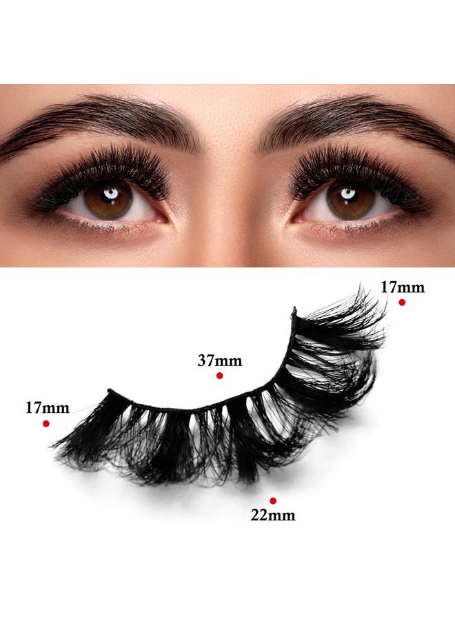 LuckForever 8D False Eyelashes Faux Mink Lashes Full Wispy Fake Eyelash Extension Natural Look Lash Fluffy False Eye Lashes Long Thick Volume Curly Eyelashes Reusable Eye Lash 5 Pairs Pack